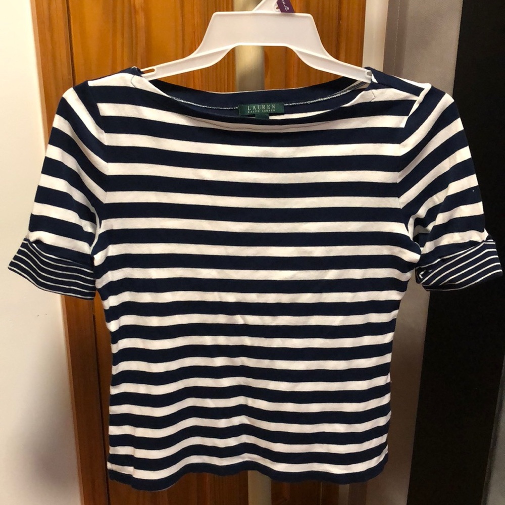 ralph lauren women's stripes short sleeve t shirt